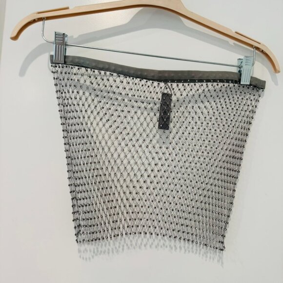 SKIMS NWOT RHINESTONE COVER UPS LOW RISE MINI SKIRT | SMOKE × 1 SMOKE / XXS-S - Picture 4 of 5